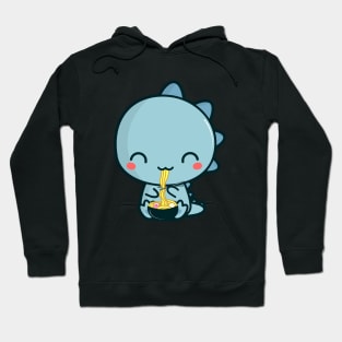 Kawaii Dino Eating Japanese Ramen Noodles Hoodie